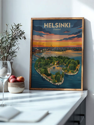 Helsinki Sonnenuntergang Illustration