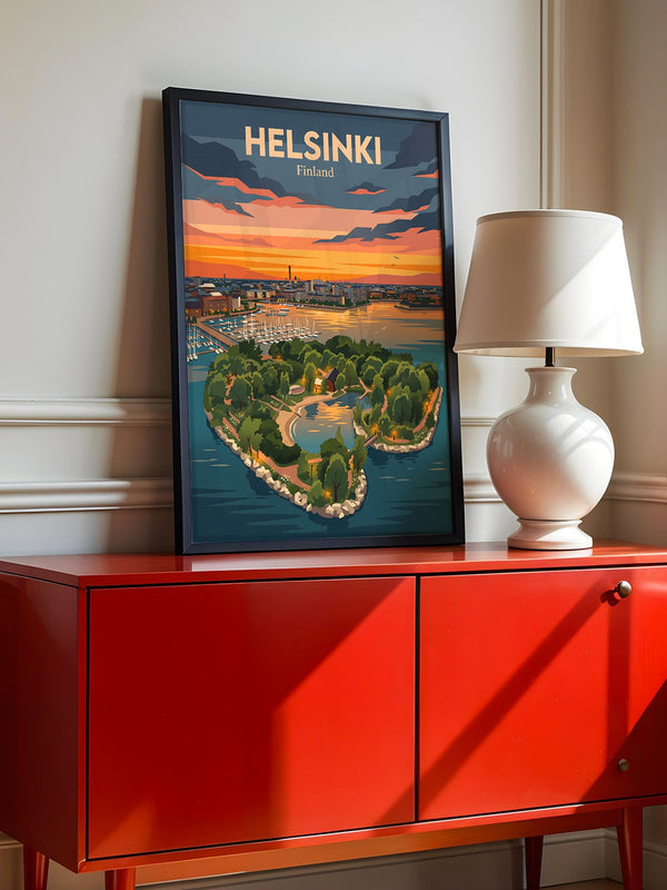 Helsinki Sonnenuntergang Illustration