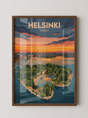 Helsinki Sonnenuntergang Illustration