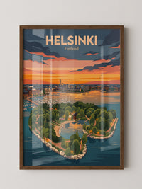 Helsinki Sonnenuntergang Illustration