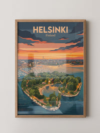 Helsinki Sonnenuntergang Illustration