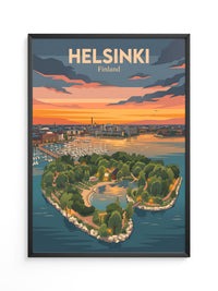 Helsinki Sonnenuntergang Illustration