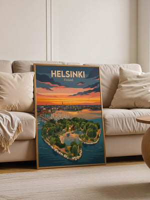 Helsinki Sonnenuntergang Illustration
