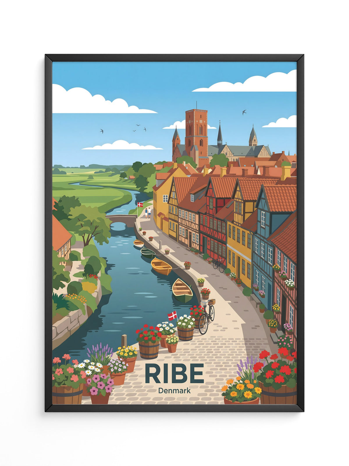 Ribe Dänemark Bunte Fachwerkhäuser