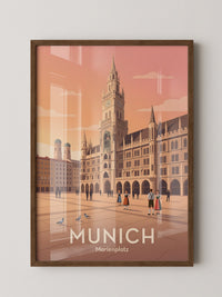 Marienplatz Sonnenuntergang Retro Look