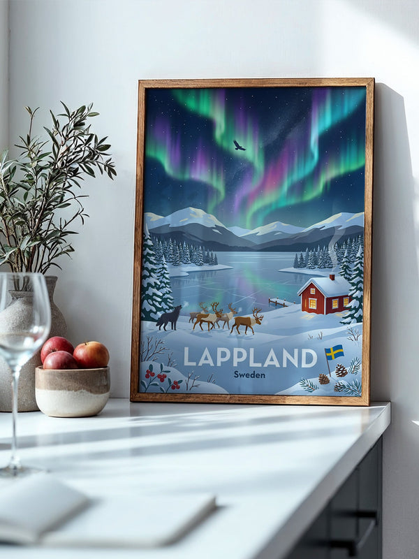 Lappland Polarlichter Winterlandschaft