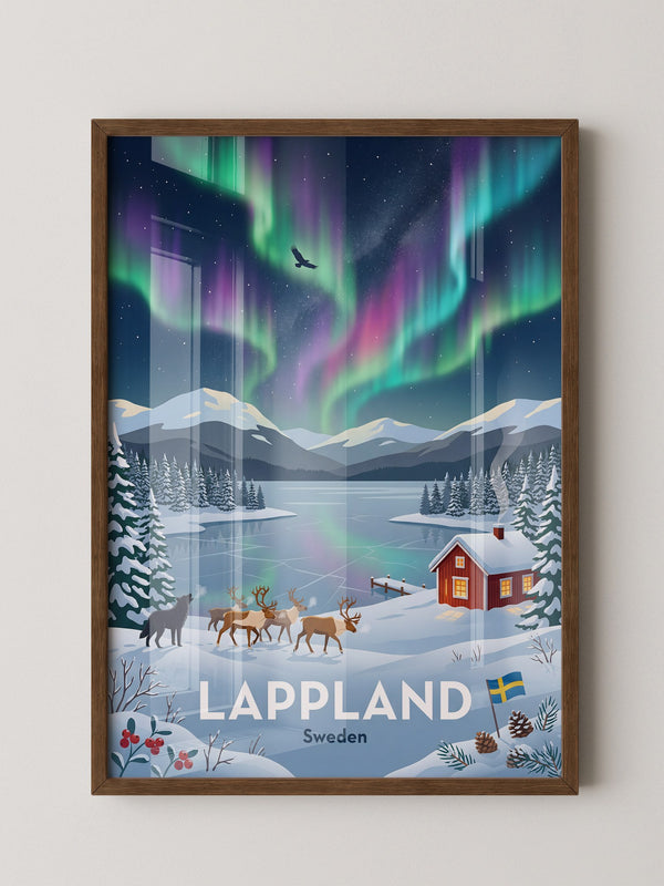 Lappland Polarlichter Winterlandschaft