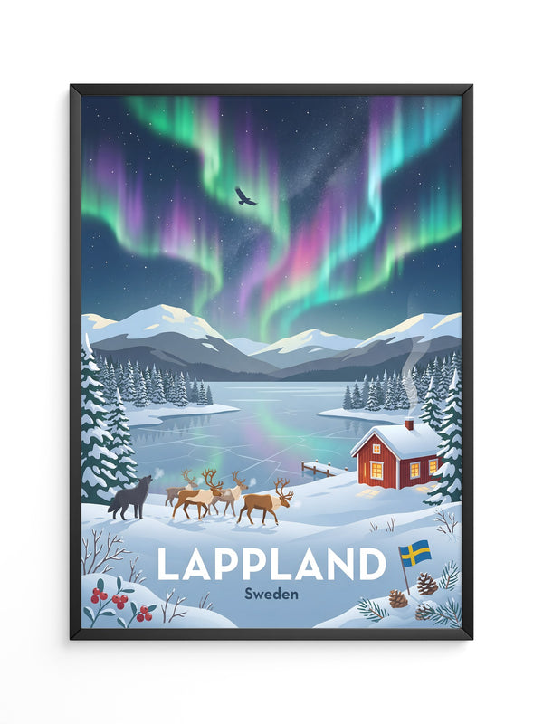 Lappland Polarlichter Winterlandschaft