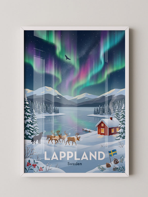 Lappland Polarlichter Winterlandschaft