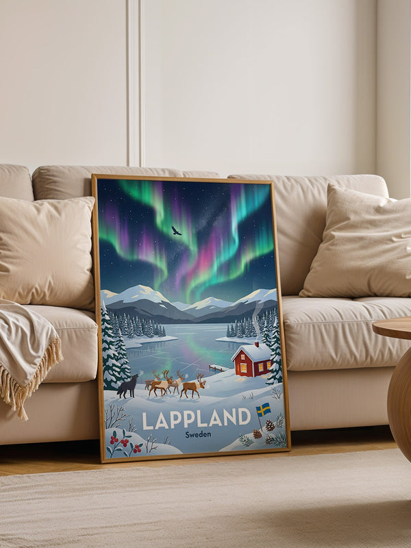 Lappland Polarlichter Winterlandschaft