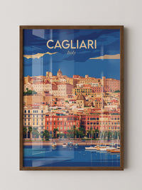 Cagliari Stadt Panorama Vintage