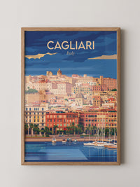 Cagliari Stadt Panorama Vintage
