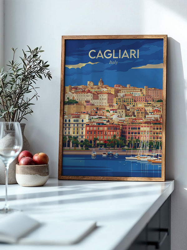 Cagliari Stadt Panorama Vintage