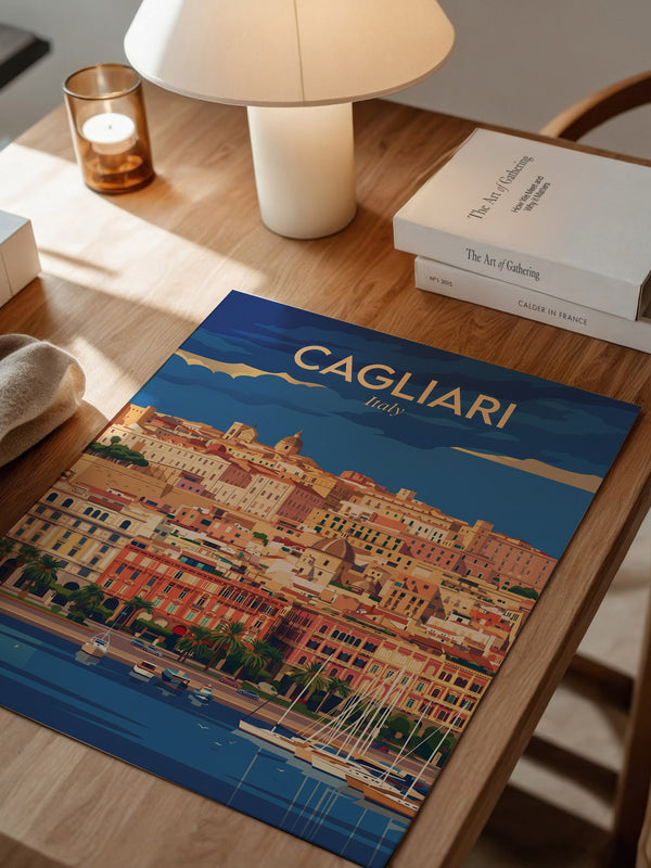 Cagliari Stadt Panorama Vintage