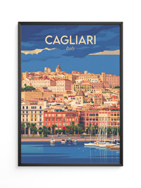Cagliari Stadt Panorama Vintage
