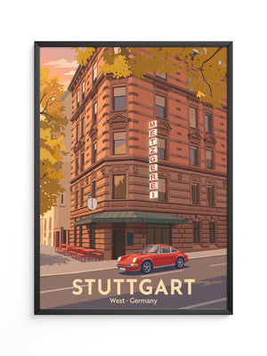 Stuttgart Herbst Metzgerei Retro