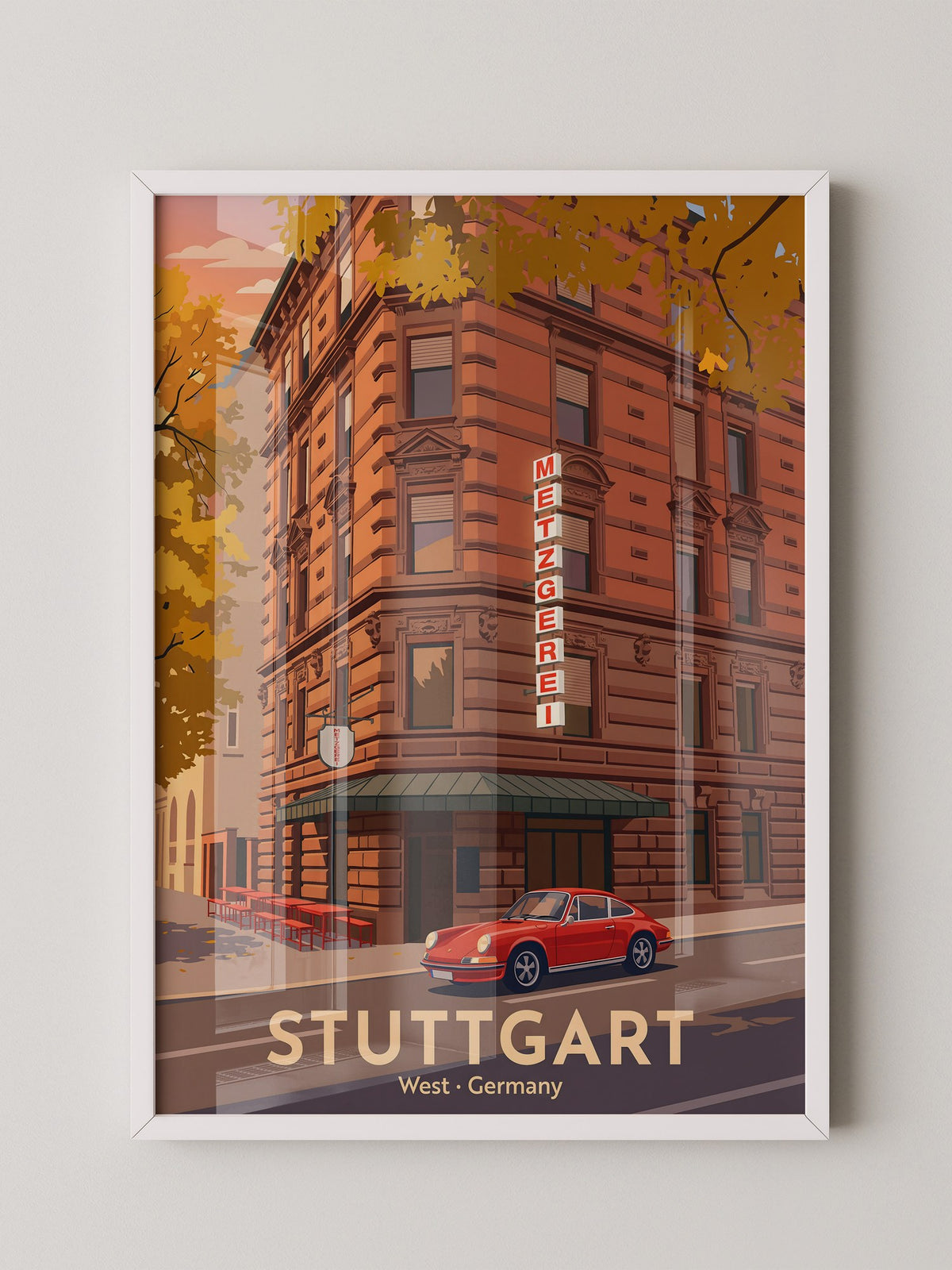 Stuttgart Herbst Metzgerei Retro