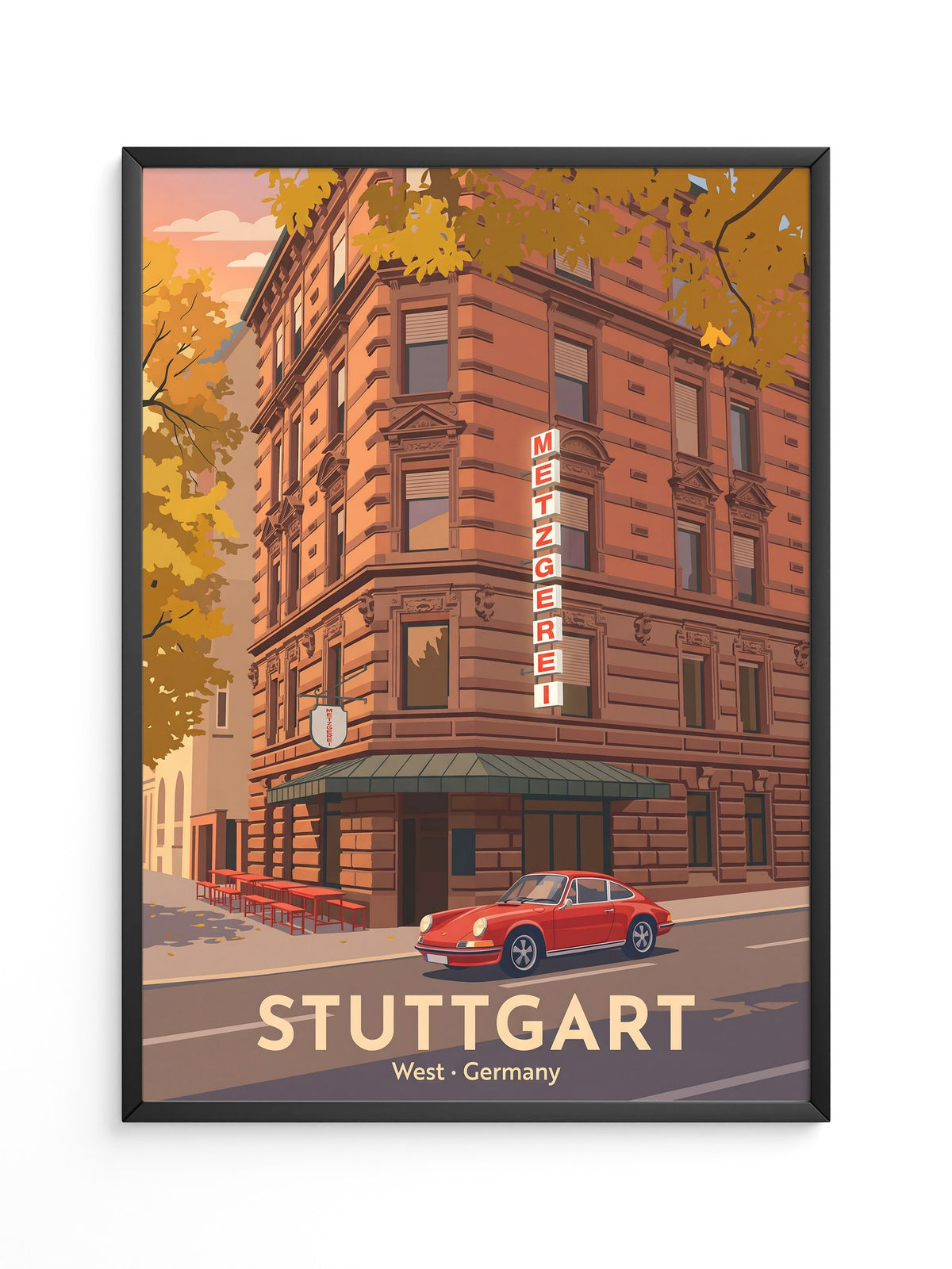 Stuttgart Herbst Metzgerei Retro