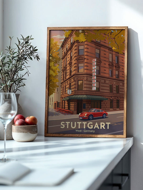 Stuttgart Herbst Metzgerei Retro