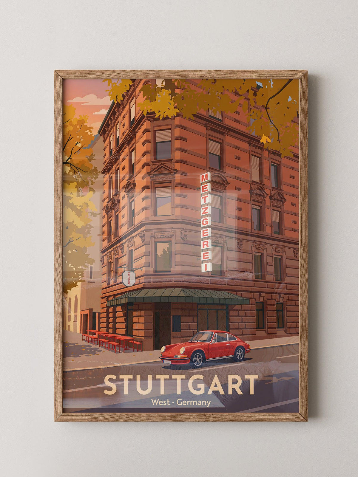 Stuttgart Herbst Metzgerei Retro