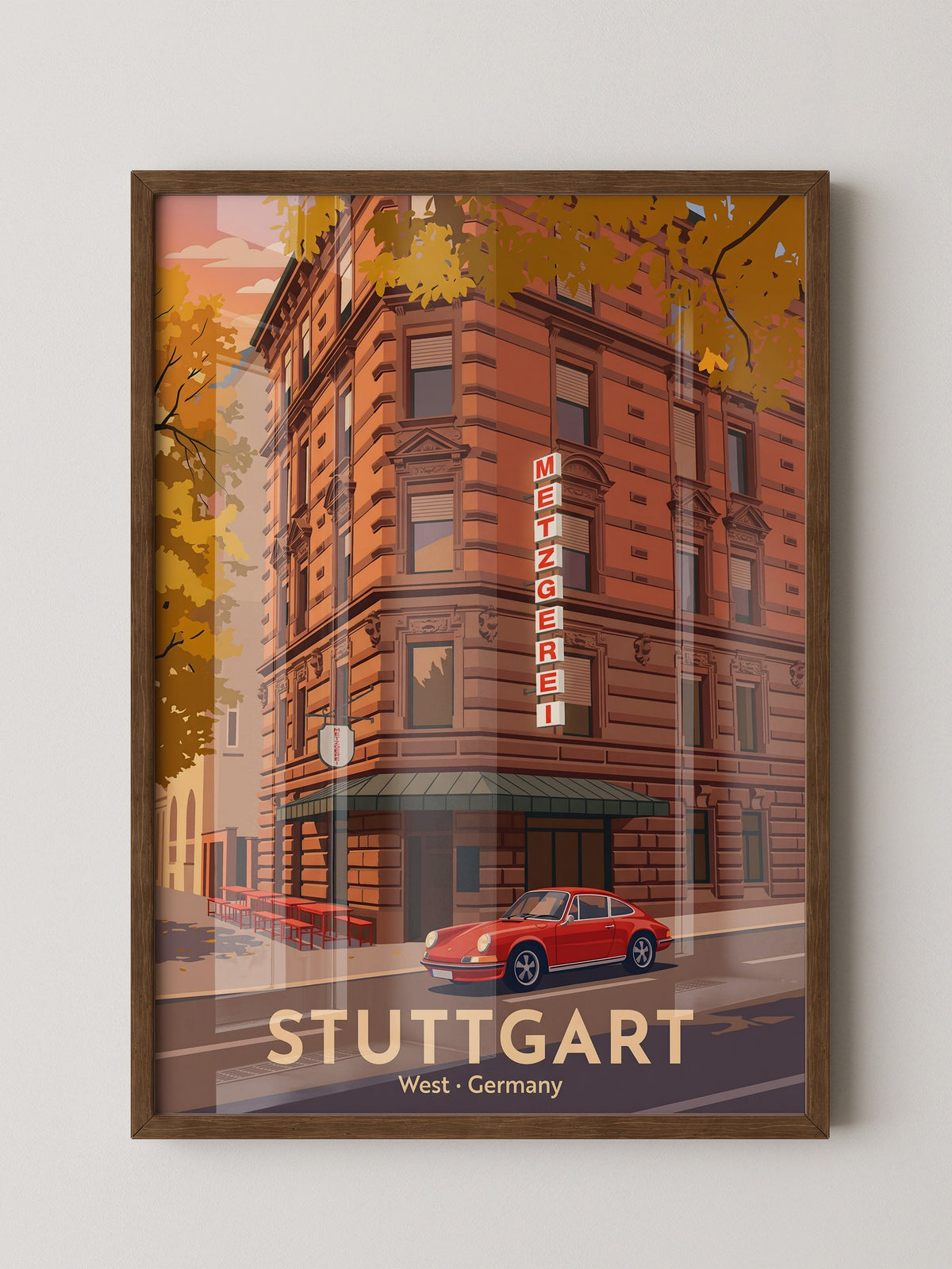 Stuttgart Herbst Metzgerei Retro