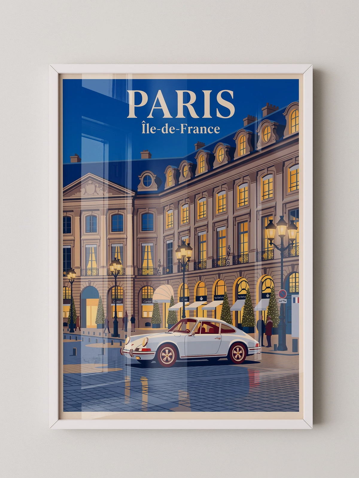Porsche Paris Retro Abendszene