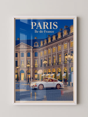 Porsche Paris Retro Abendszene
