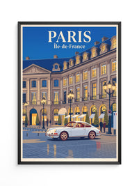 Porsche Paris Retro Abendszene