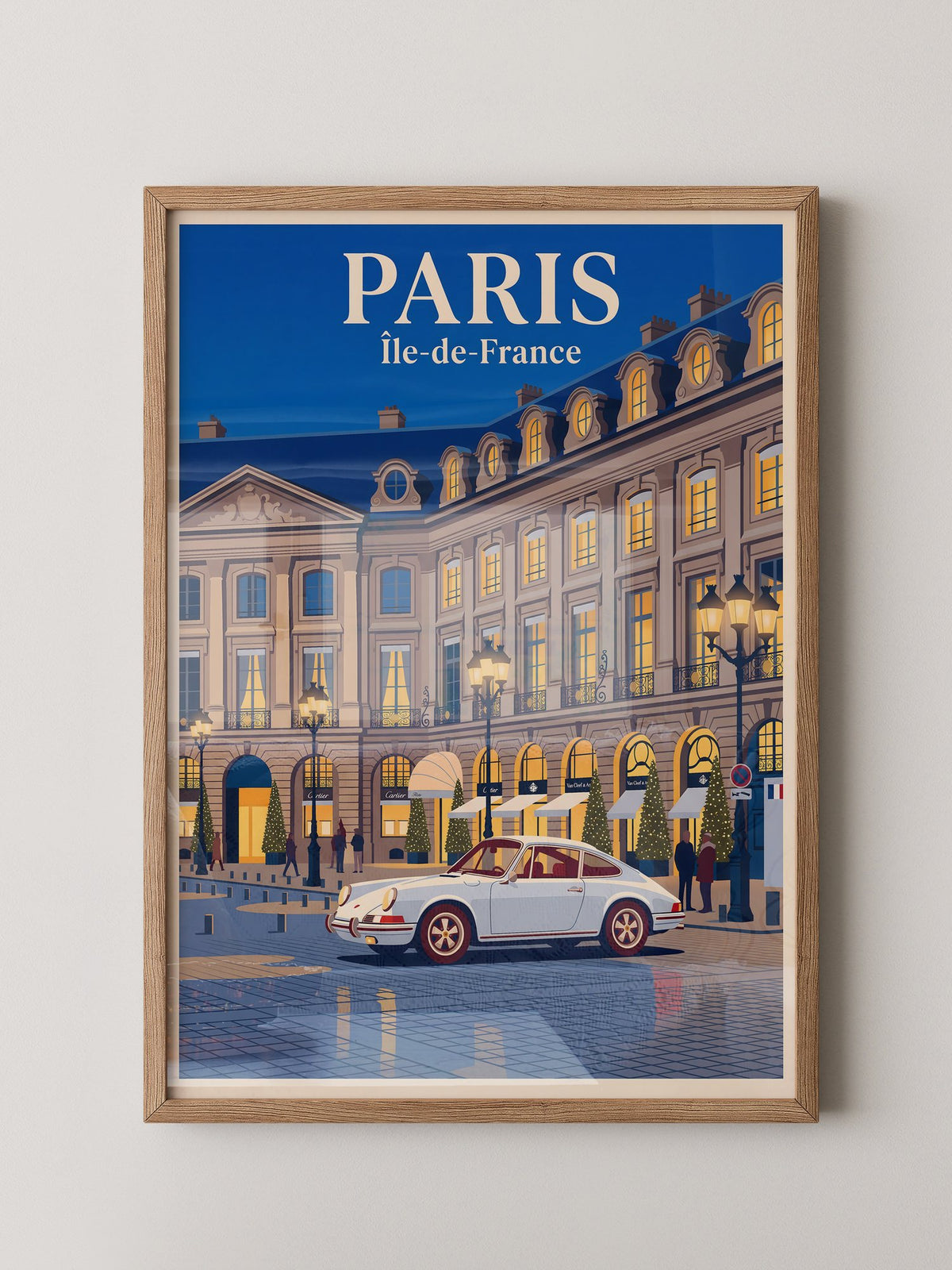 Porsche Paris Retro Abendszene