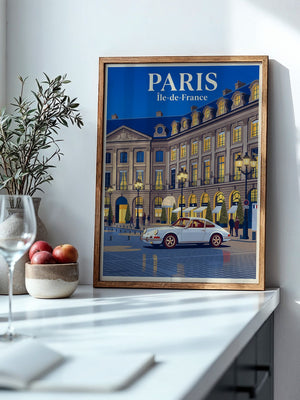 Porsche Paris Retro Abendszene