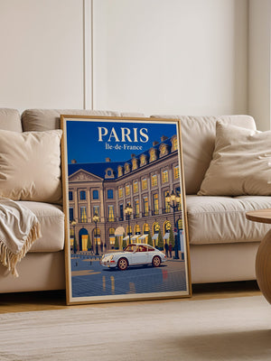 Porsche Paris Retro Abendszene