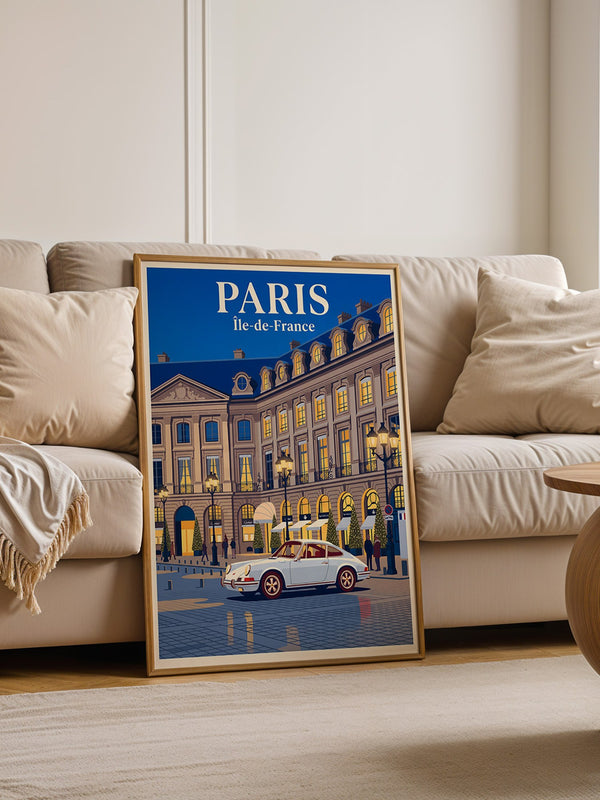 Porsche Paris Retro Abendszene