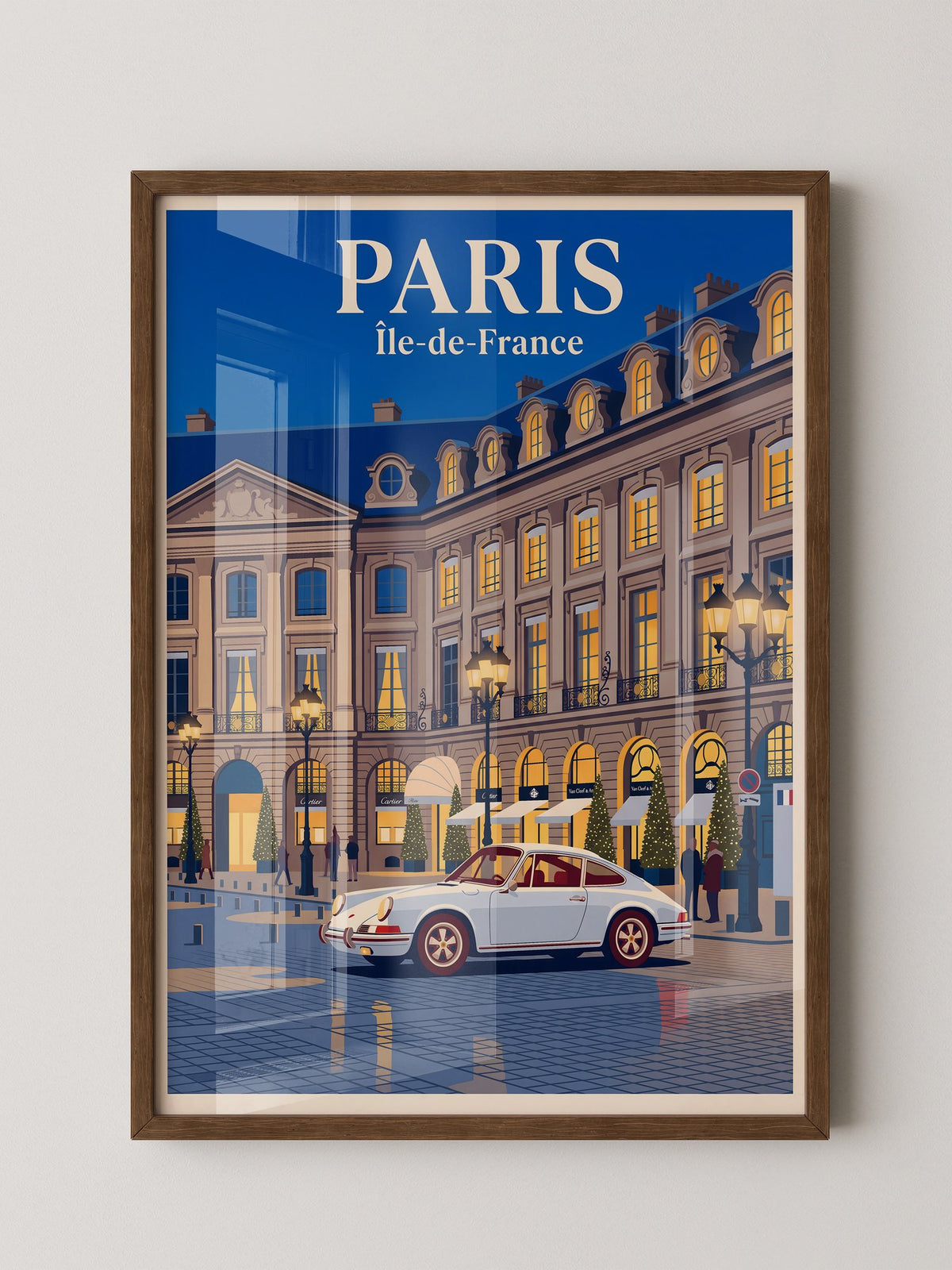 Porsche Paris Retro Abendszene