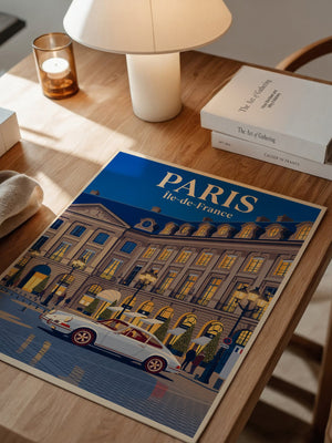 Porsche Paris Retro Abendszene