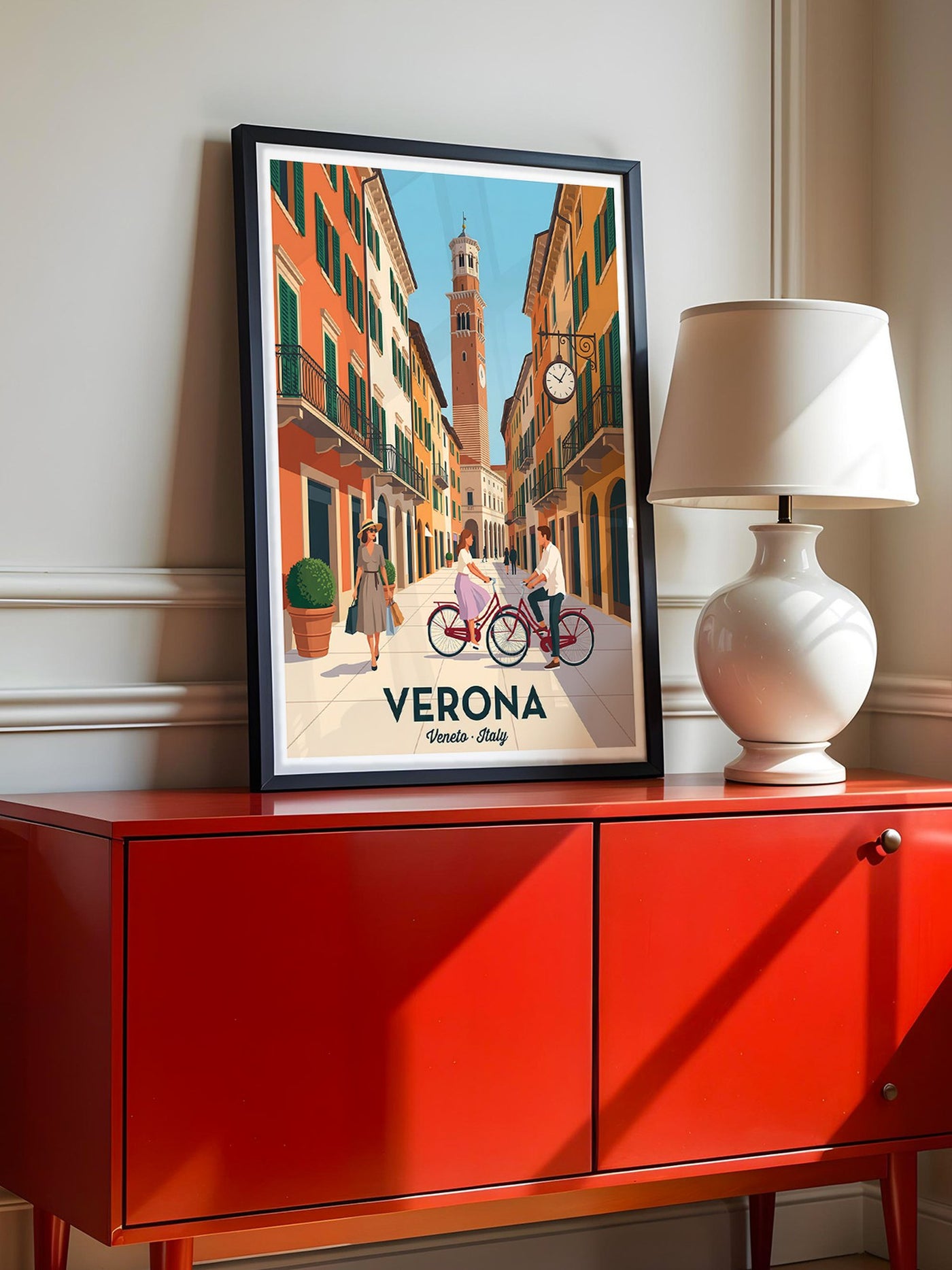 Verona Stadtansicht Retro Fahrräder