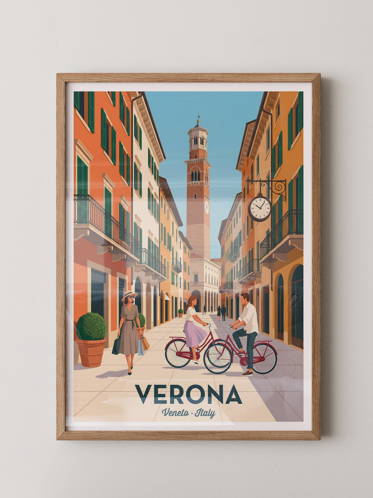 Verona Stadtansicht Retro Fahrräder