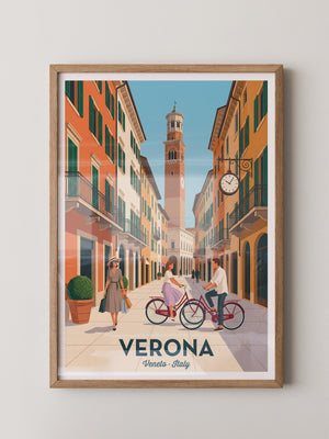 Verona Stadtansicht Retro Fahrräder