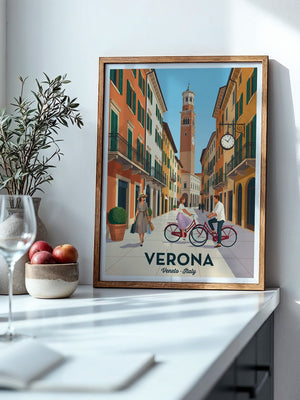 Verona Stadtansicht Retro Fahrräder