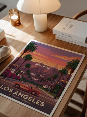 Hollywood Palmen Retro Sonnenuntergang