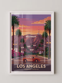 Hollywood Palmen Retro Sonnenuntergang