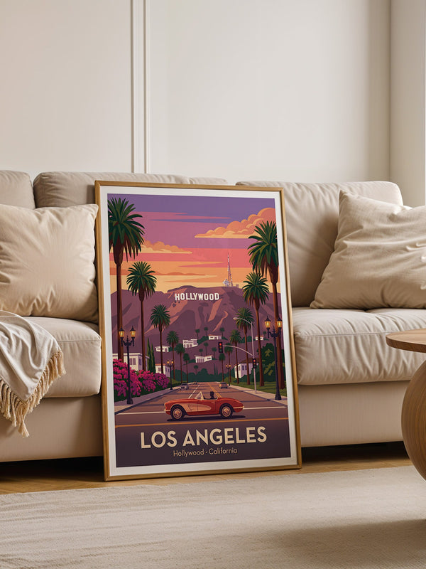 Hollywood Palmen Retro Sonnenuntergang