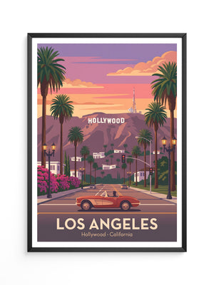 Hollywood Palmen Retro Sonnenuntergang