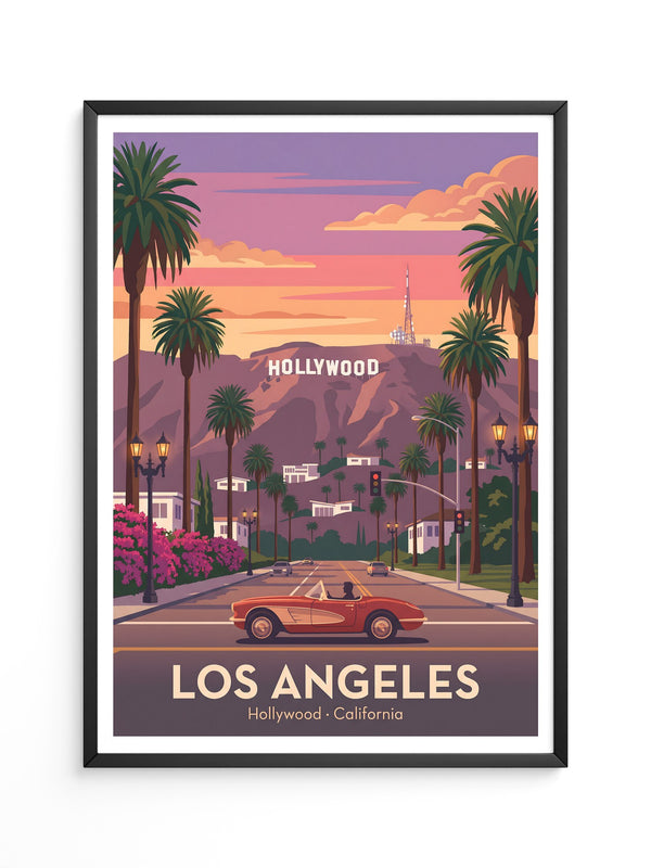 Hollywood Palmen Retro Sonnenuntergang