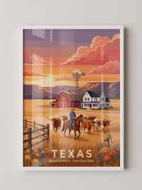Texas Ranch Sonnenuntergang Retro-Stil