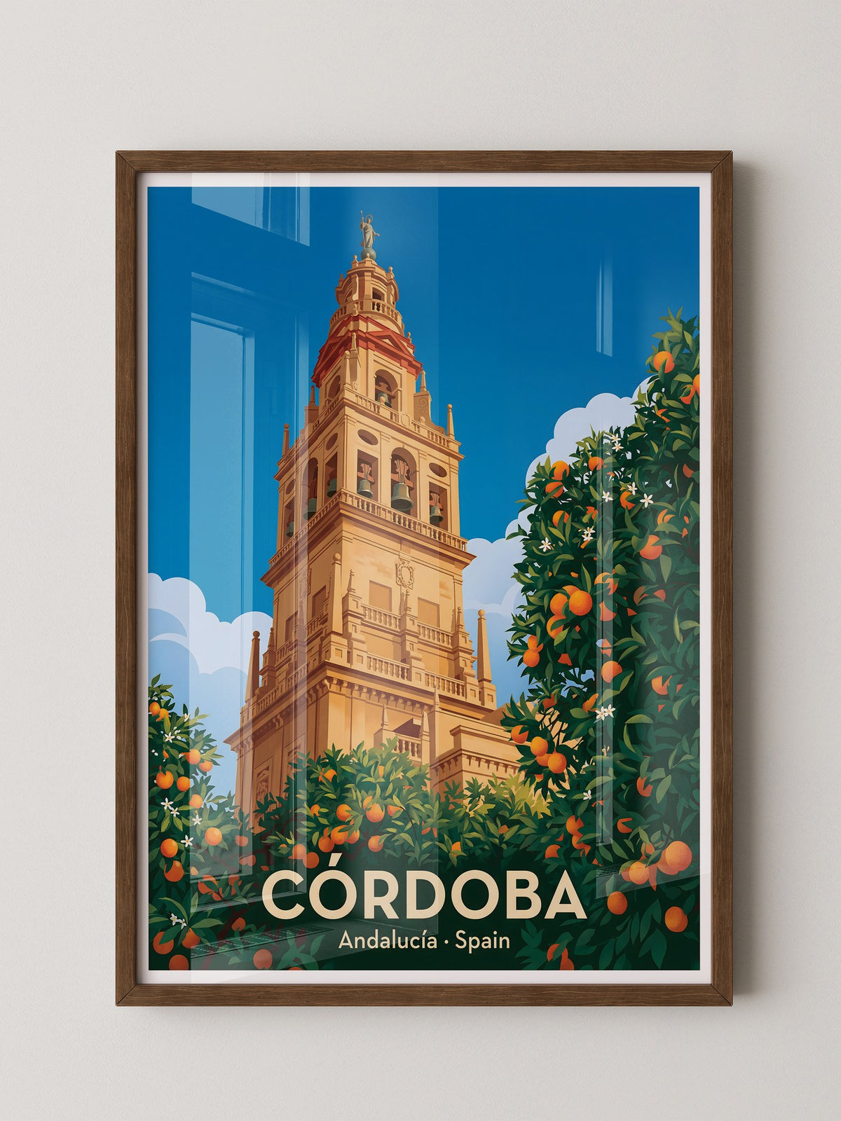 Córdoba Turm Orangenbäume Vintage