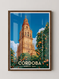 Córdoba Turm Orangenbäume Vintage