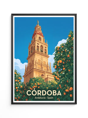 Córdoba Turm Orangenbäume Vintage