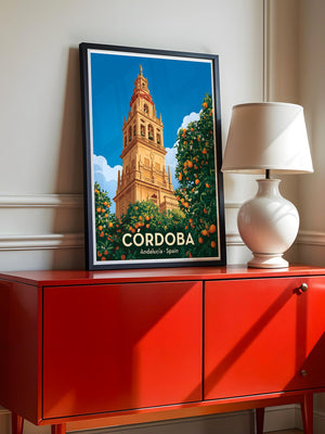 Córdoba Turm Orangenbäume Vintage