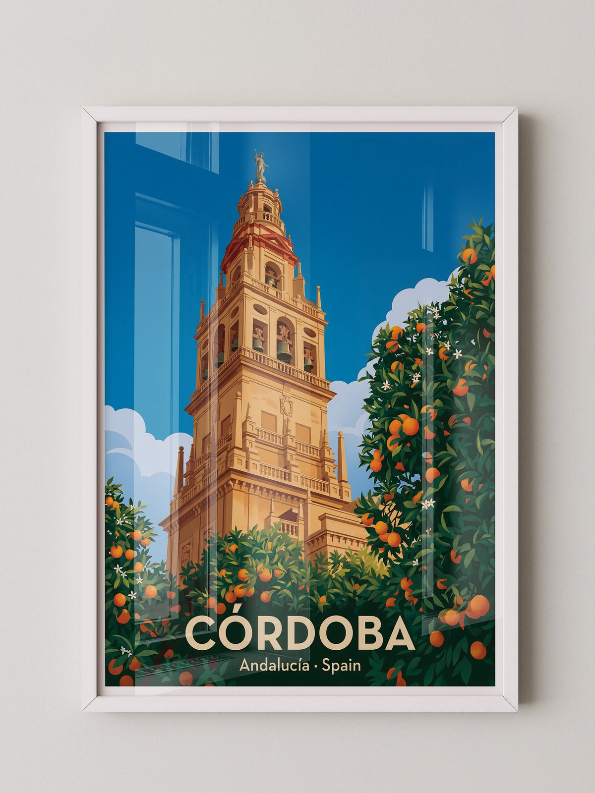 Córdoba Turm Orangenbäume Vintage