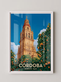 Córdoba Turm Orangenbäume Vintage